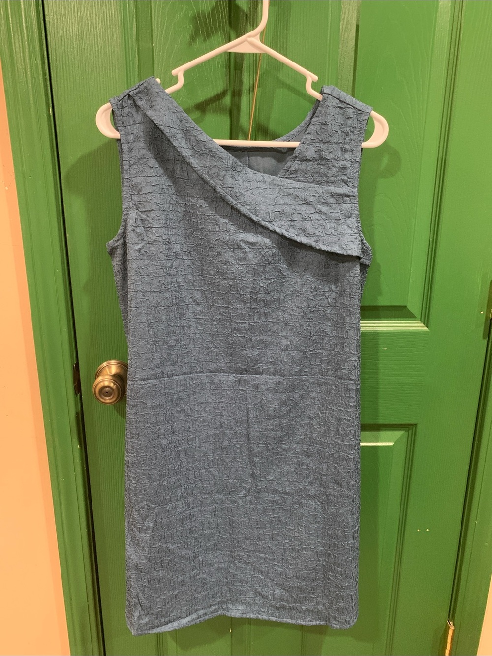 Cupshe Slate Blue Textured Sleeveless Midi Dress